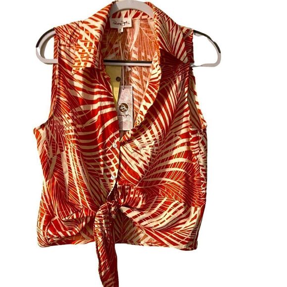 Panama Jack - 2 piece Mid waist Top and Skirt. Size/ XLG Color: Orange Print - Picture 4 of 9